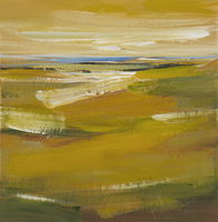 Herbstsonne, Acryl auf Wellpappe, 20 x 20 cm